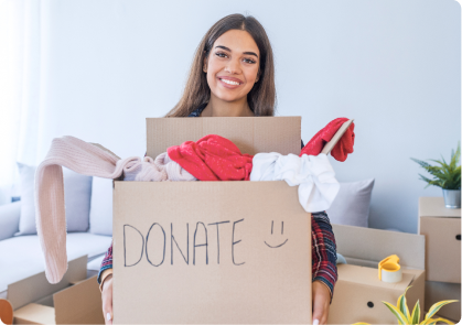person holding donation box